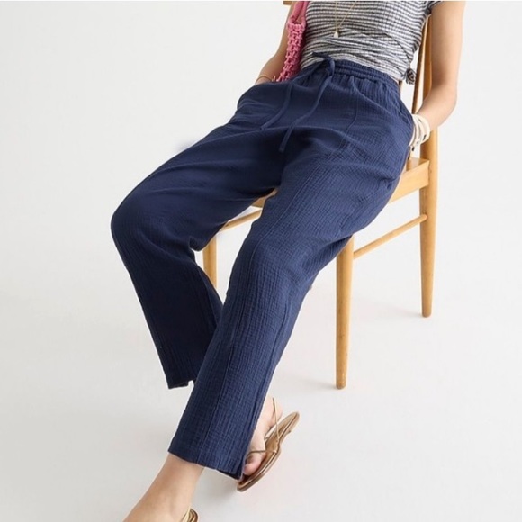 J. Crew seaside pants soft gauze navy XL - Picture 1 of 9